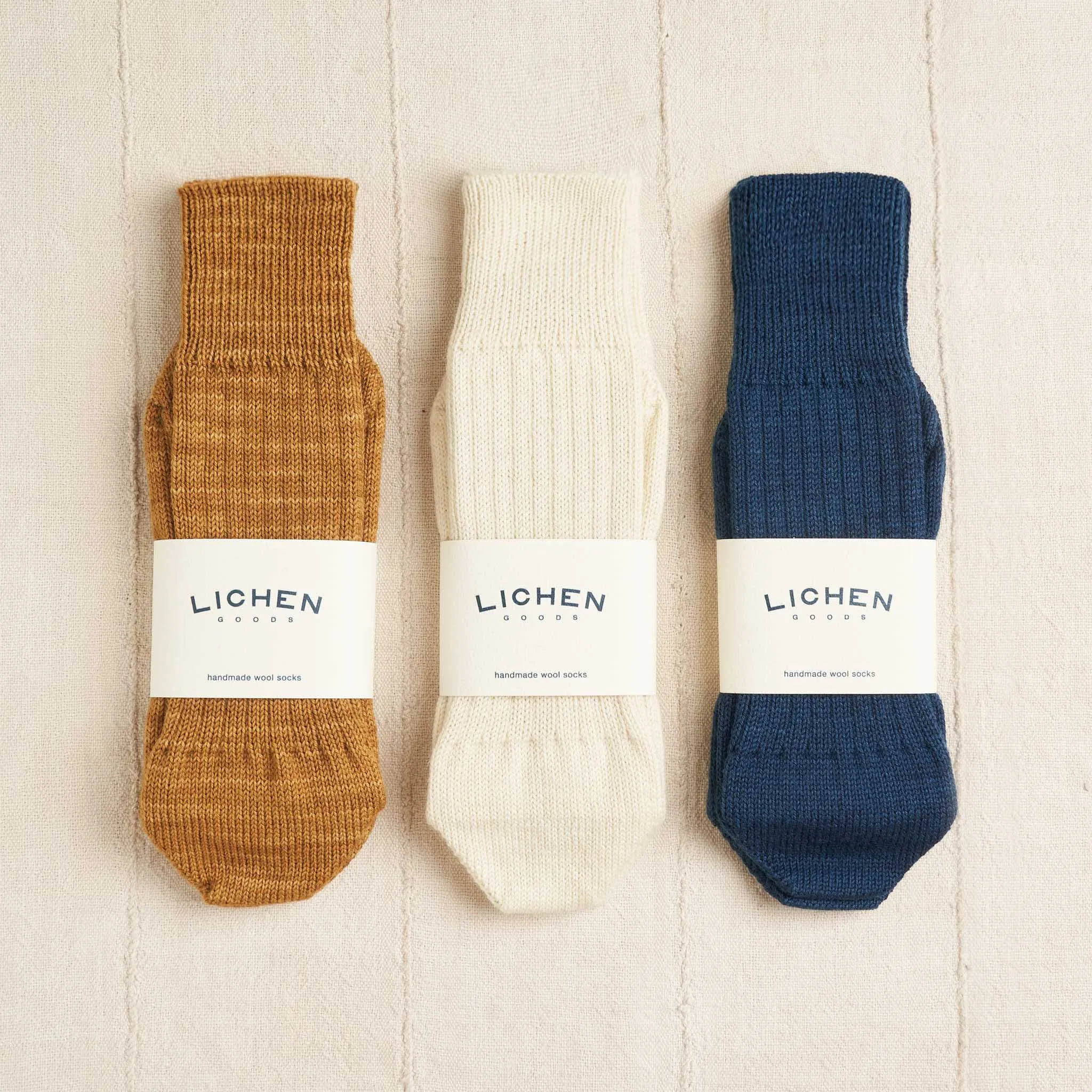 100% Wool Socks, Undyed Cream