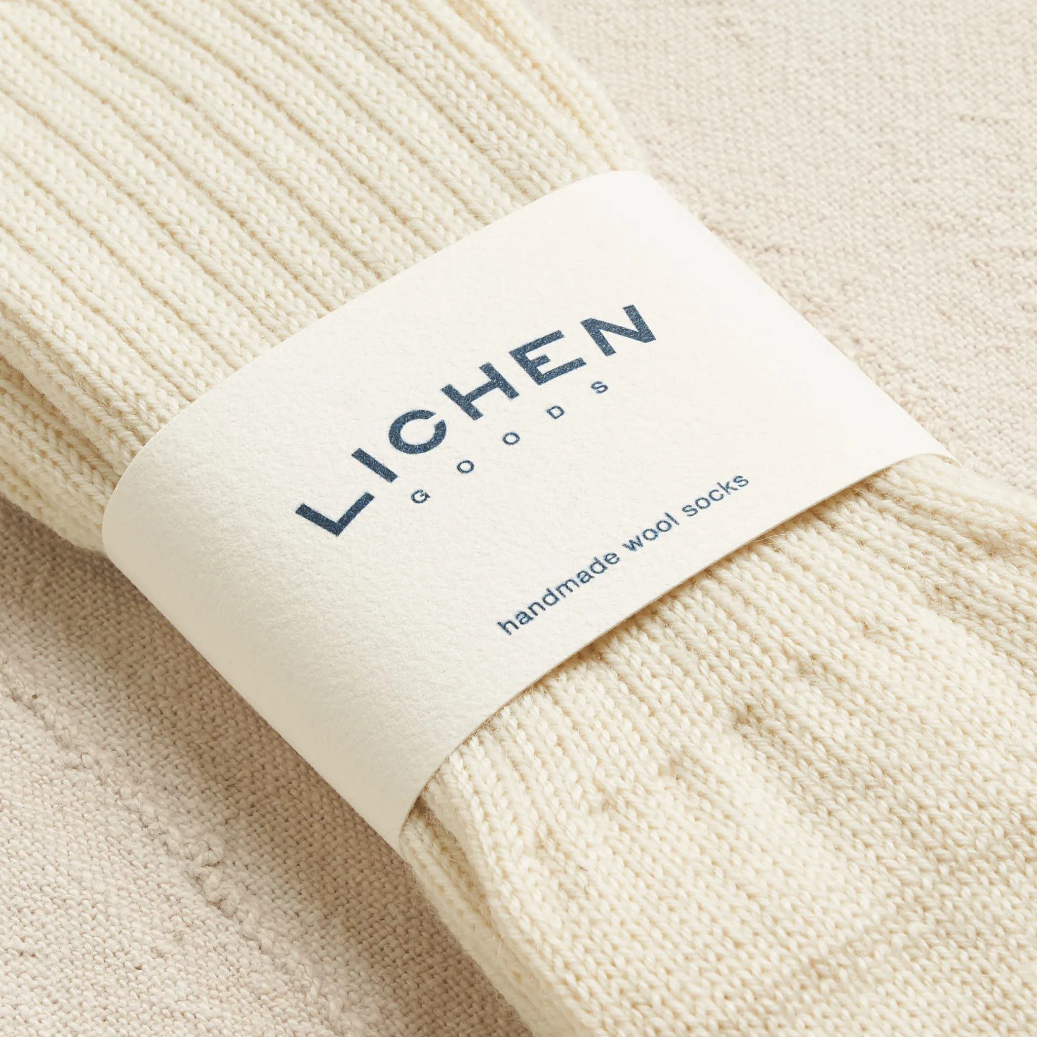 100% Wool Socks, Undyed Cream