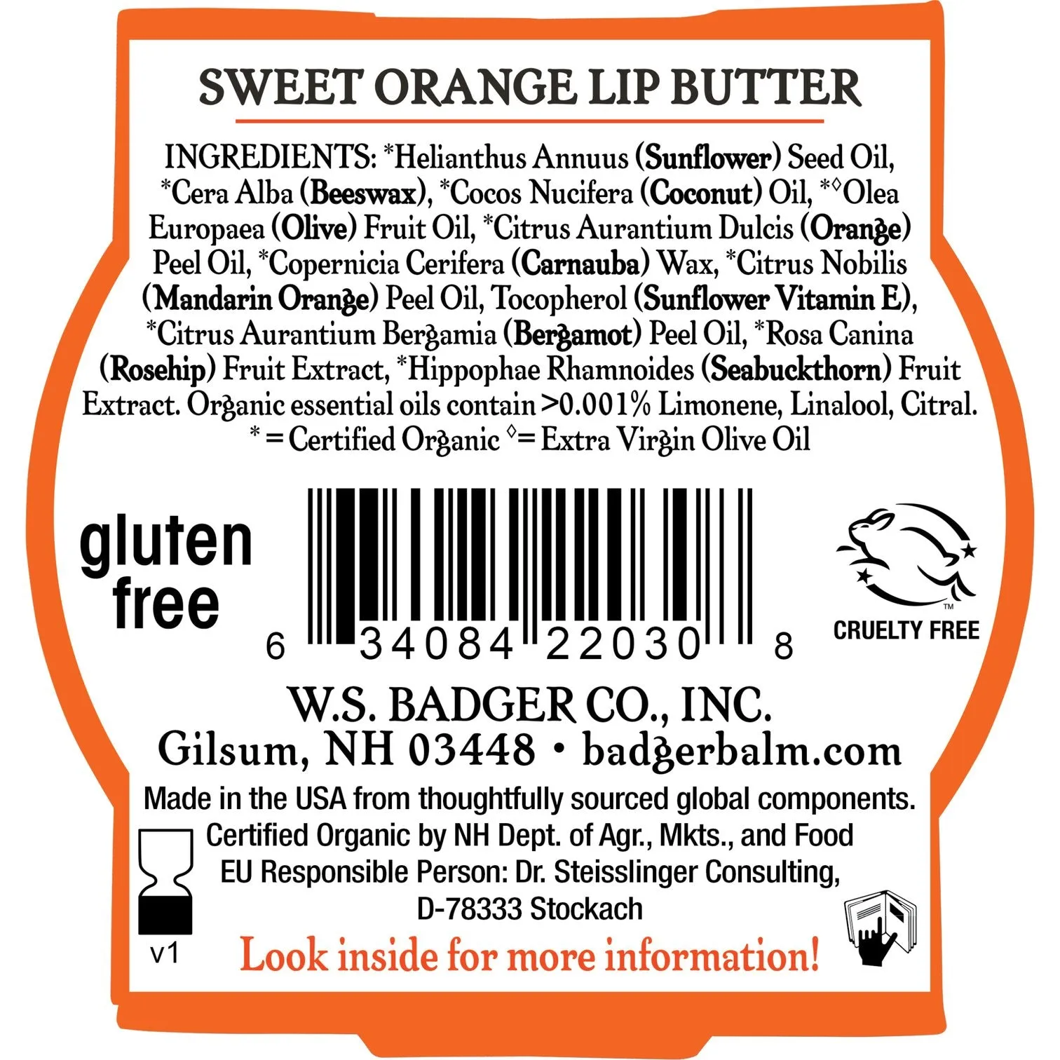 Badger - Lip Butter - Sweet Orange (20g)