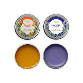 Combo of Ghee Enriched 100% Natural Orange & Blueberry Lip Balms, 7gms Each