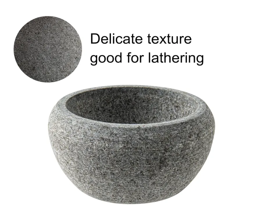 Dapper Street Supply Co. - 100% Natural Granite Stone - Shaving Cream/Soap Bowl with Great Foam Lathering!