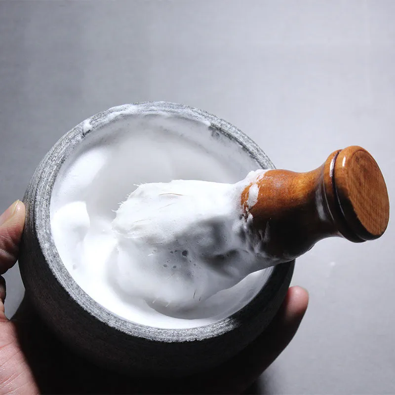 Dapper Street Supply Co. - 100% Natural Granite Stone - Shaving Cream/Soap Bowl with Great Foam Lathering!