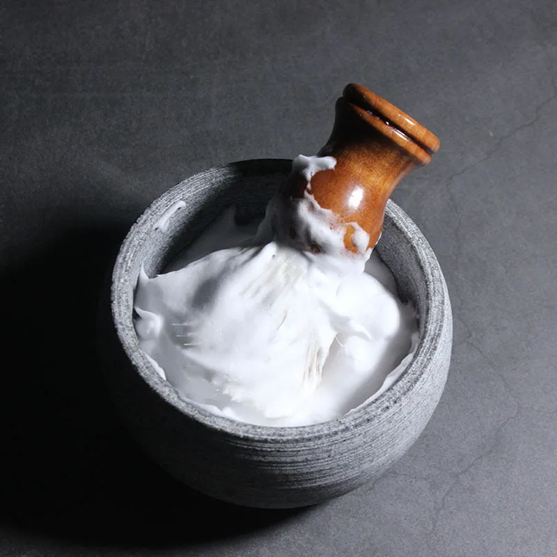 Dapper Street Supply Co. - 100% Natural Granite Stone - Shaving Cream/Soap Bowl with Great Foam Lathering!