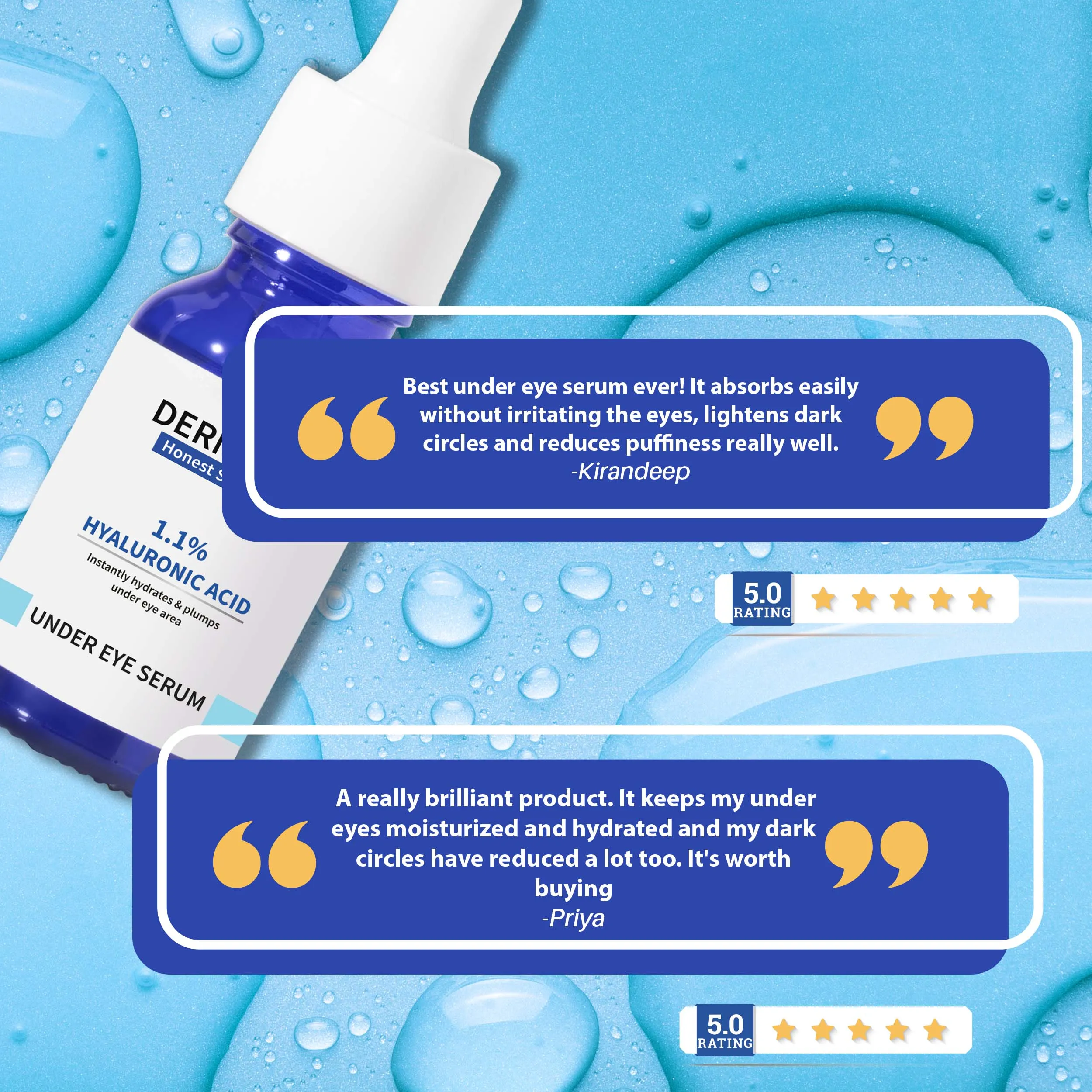 DermDoc 1.1% Hyaluronic Acid Under Eye Serum (15 ml) | under eye serum , hyaluronic acid serum , moisturizing serum , hydrating serum , moisturizing under eye serum , paraben free , sulfate free , under eye serum with hyaluronic