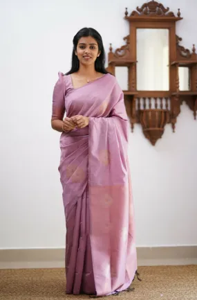 Enamoring Baby Pink Soft Silk Saree With Designer Blouse Piece