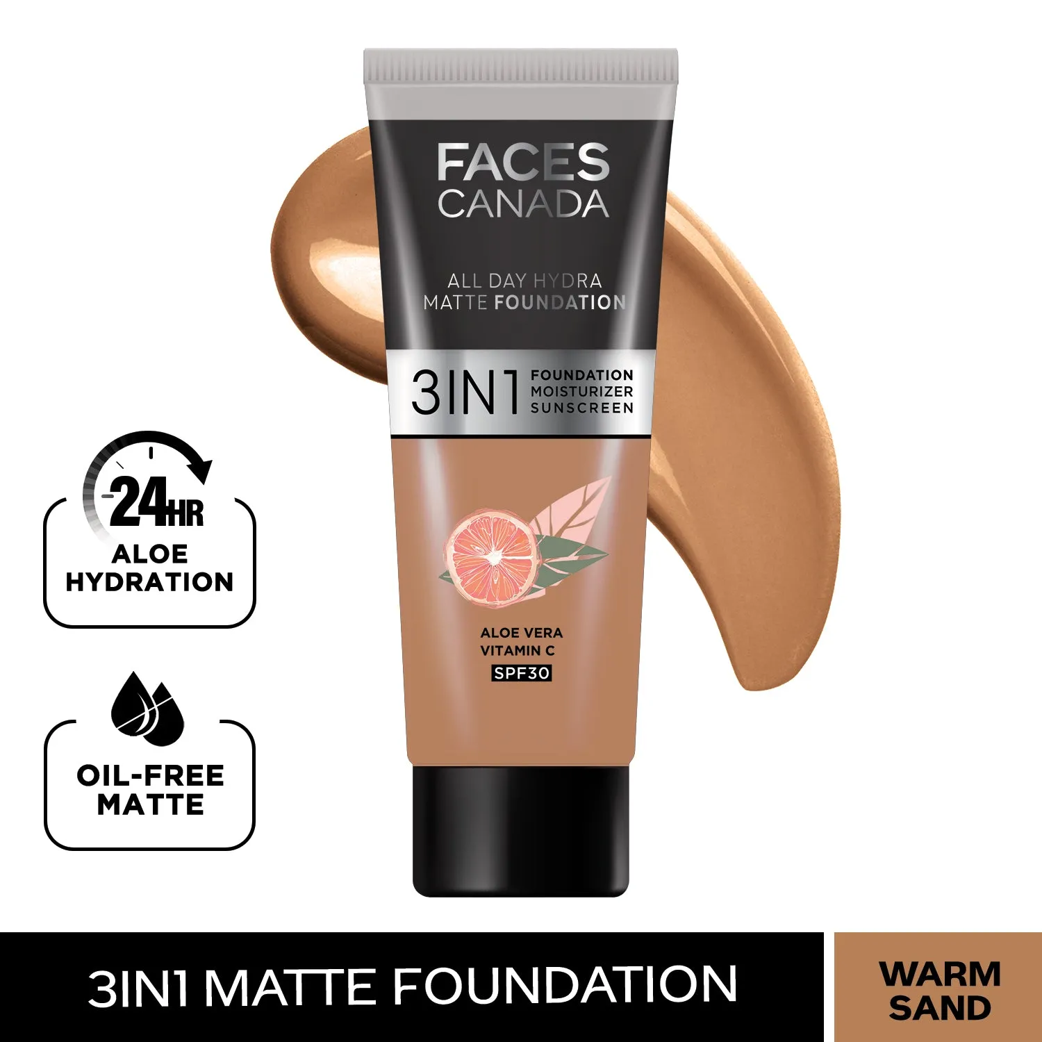 FACES CANADA All Day Hydra Matte Foundation Warm Sand 042 15ml