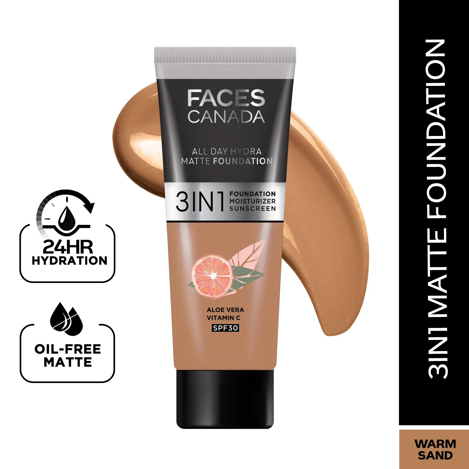 FACES CANADA All Day Hydra Matte Foundation Warm Sand 042 15ml