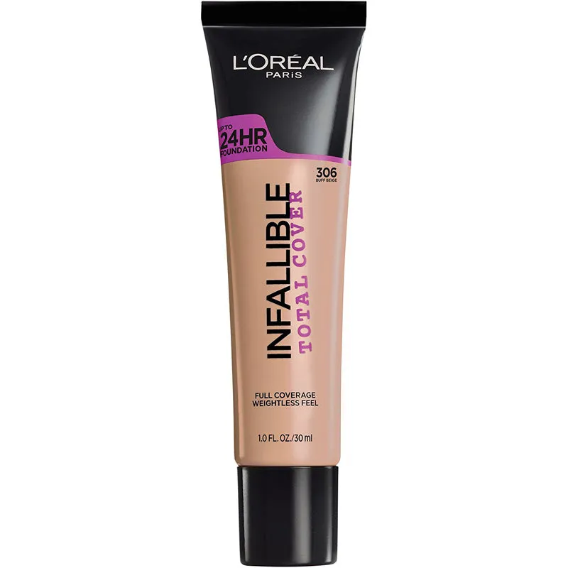 L'OREAL - Infallible Total Cover Foundation, Buff Beige - 1 fl. oz. (30 ml)