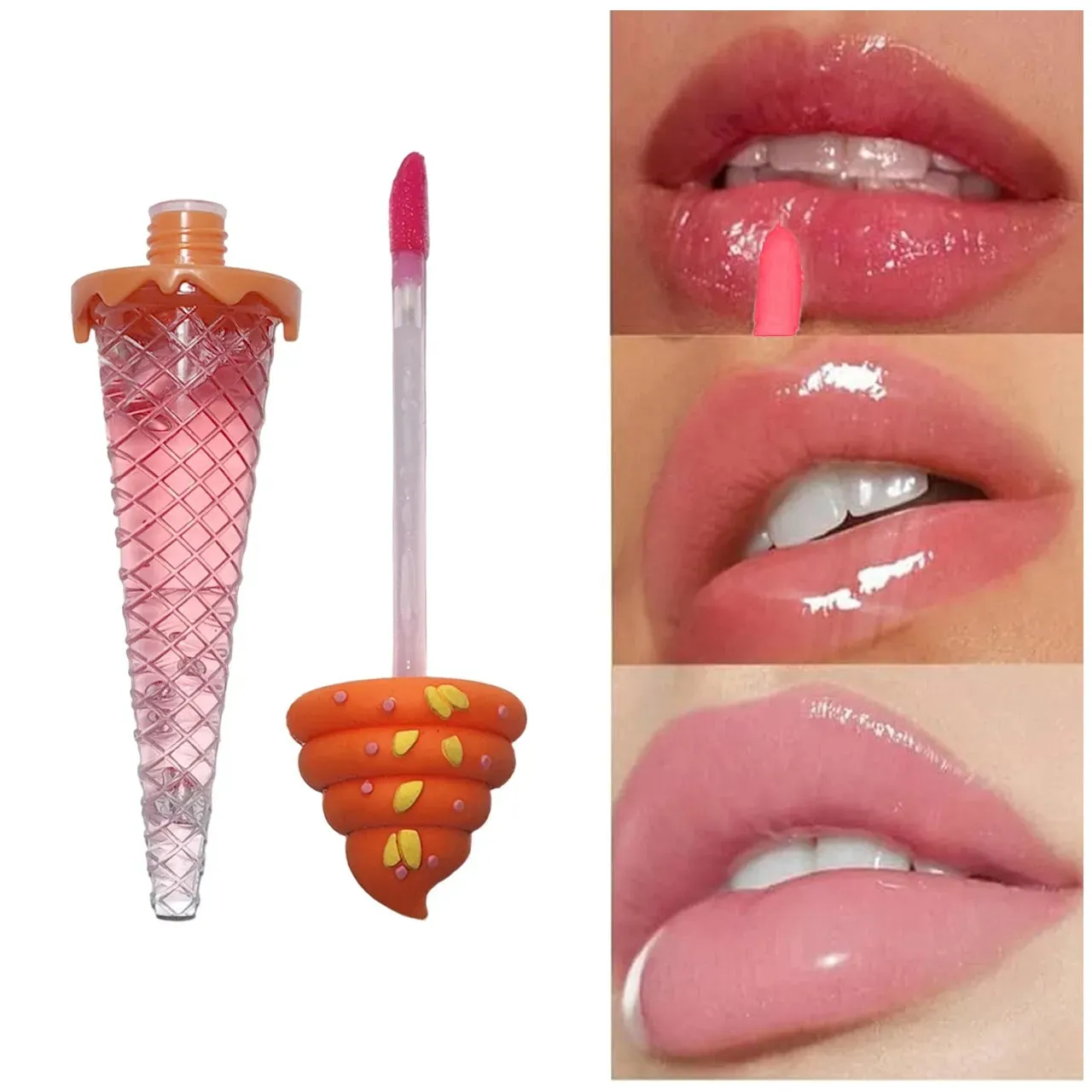 Miss Beauty Ice Cream shape transparent lip gloss