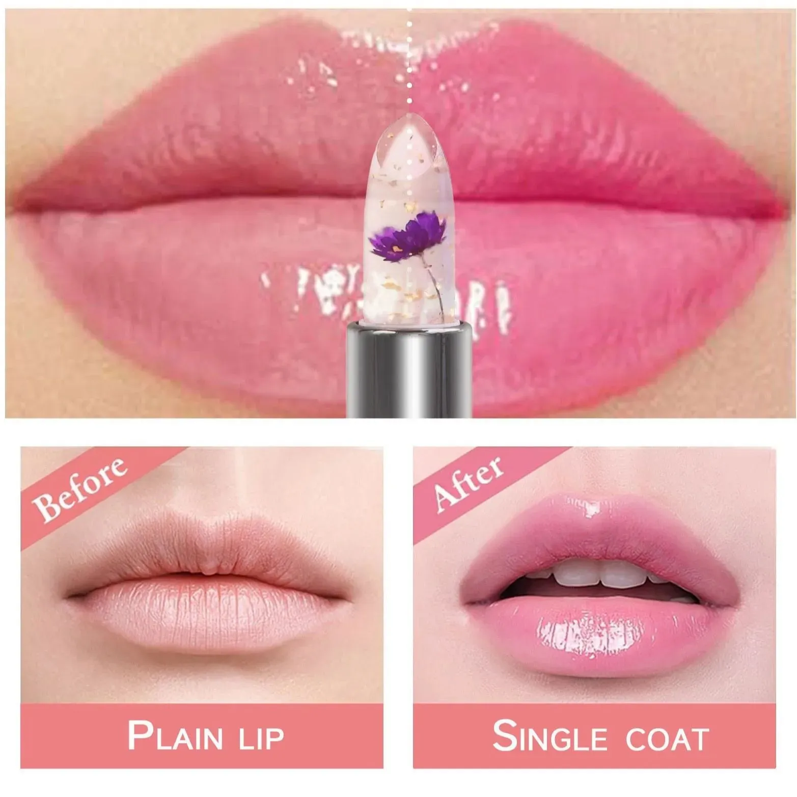 Miss Beauty New  Jelly Flower Transparent Color Change Lipstick 8111