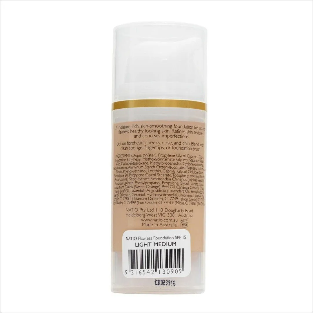Natio Flawless Foundation SPF 15 Light Medium 30ml