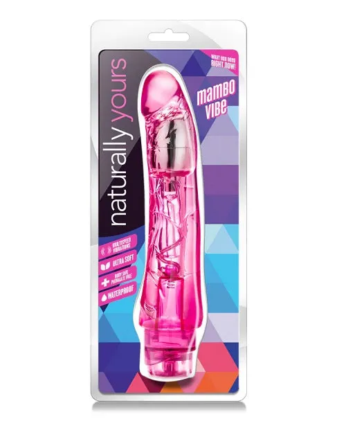 Naturally Yours Mambo Vibrating Dildo 9in - Pink