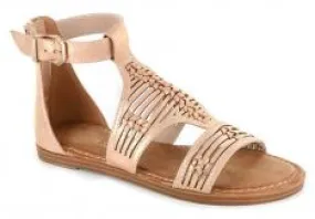 Soft Gold Zip Back Gladiator Sandal | Boutique by Corkys Calista