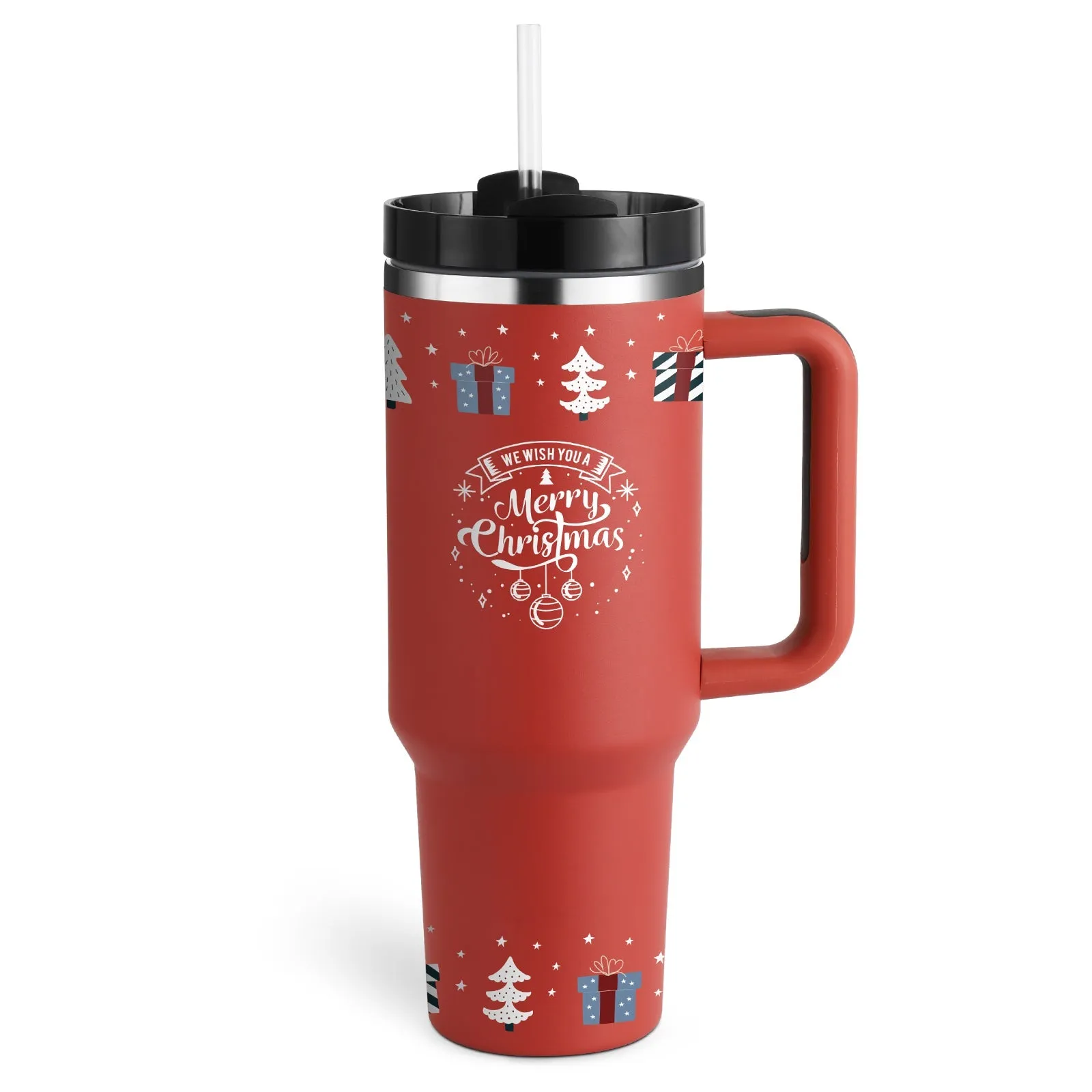Thermal Mug 40oz Straw Coffee Insulation Cup With Handle BPA Free