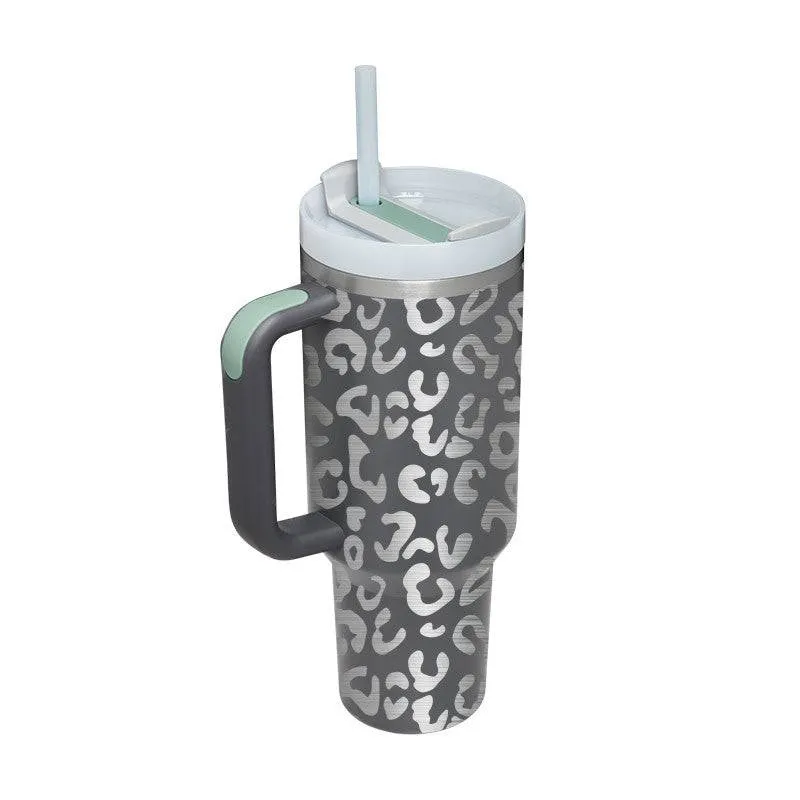 Thermal Mug 40oz Straw Coffee Insulation Cup With Handle BPA Free