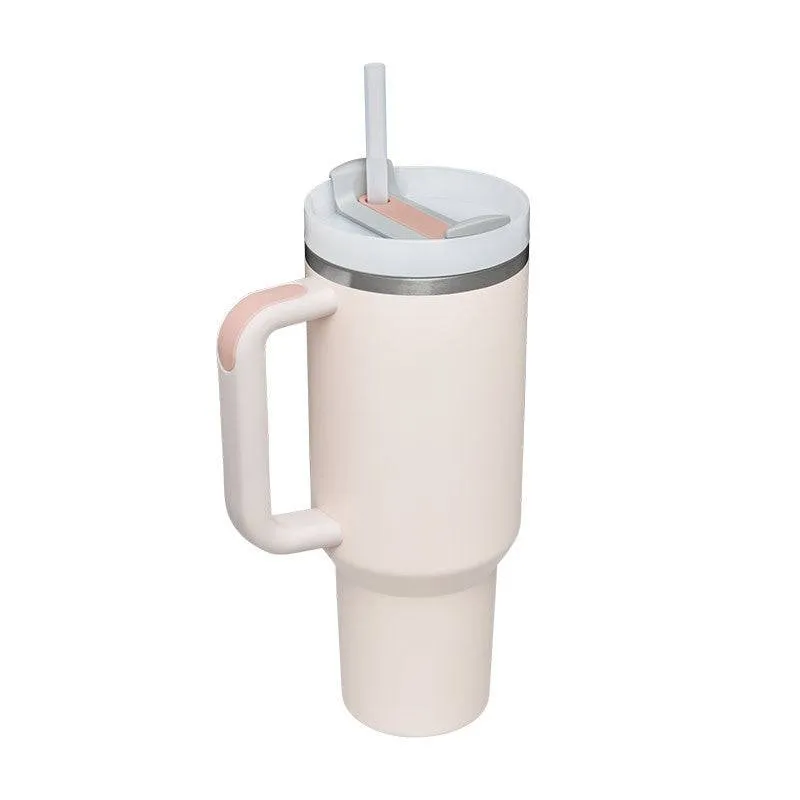 Thermal Mug 40oz Straw Coffee Insulation Cup With Handle BPA Free