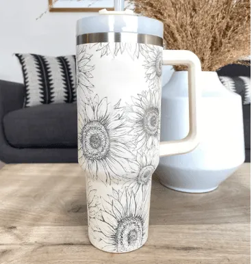 Thermal Mug 40oz Straw Coffee Insulation Cup With Handle BPA Free
