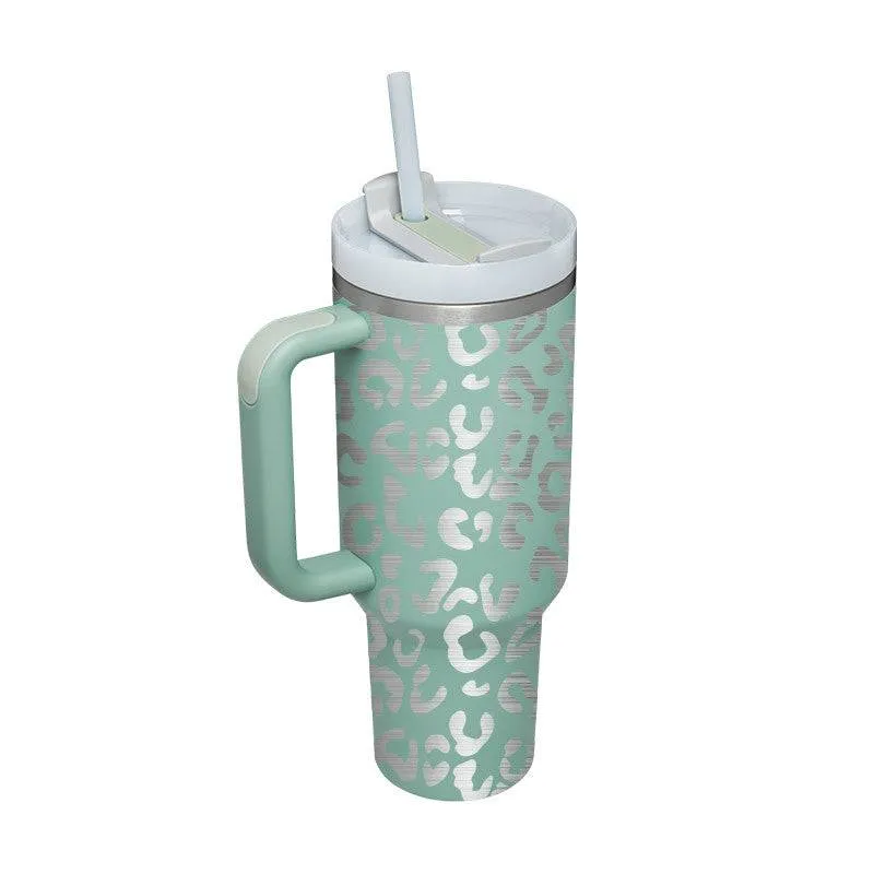 Thermal Mug 40oz Straw Coffee Insulation Cup With Handle BPA Free