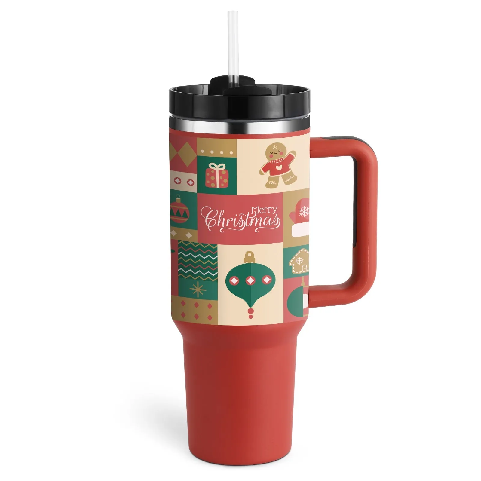 Thermal Mug 40oz Straw Coffee Insulation Cup With Handle BPA Free