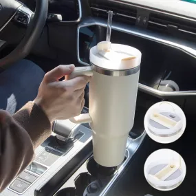 Thermal Mug 40oz Straw Coffee Insulation Cup With Handle BPA Free