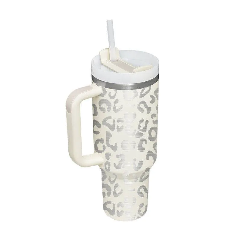 Thermal Mug 40oz Straw Coffee Insulation Cup With Handle BPA Free