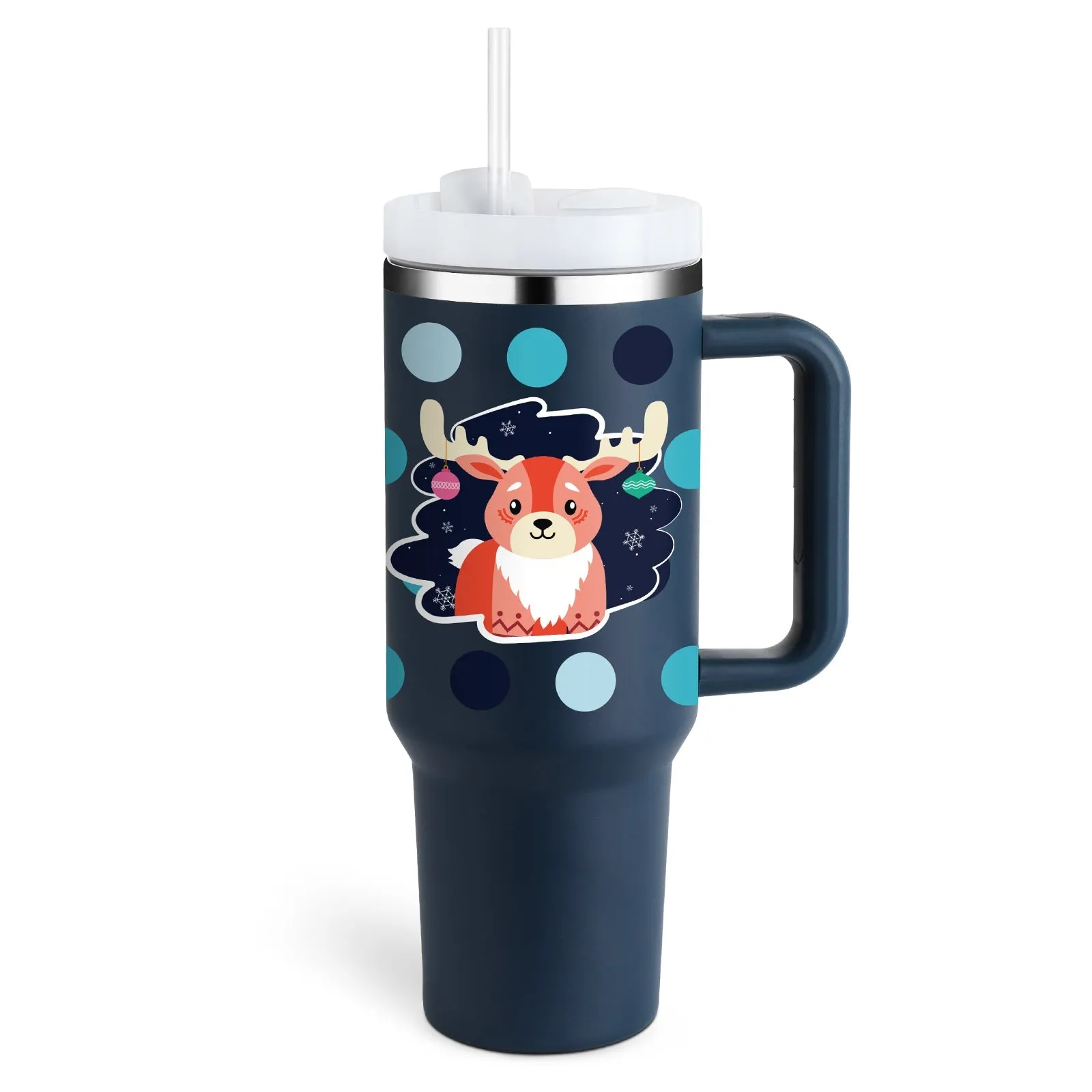 Thermal Mug 40oz Straw Coffee Insulation Cup With Handle BPA Free