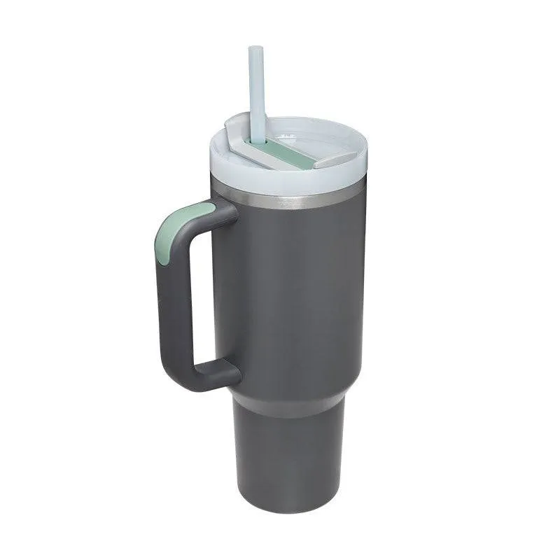 Thermal Mug 40oz Straw Coffee Insulation Cup With Handle BPA Free