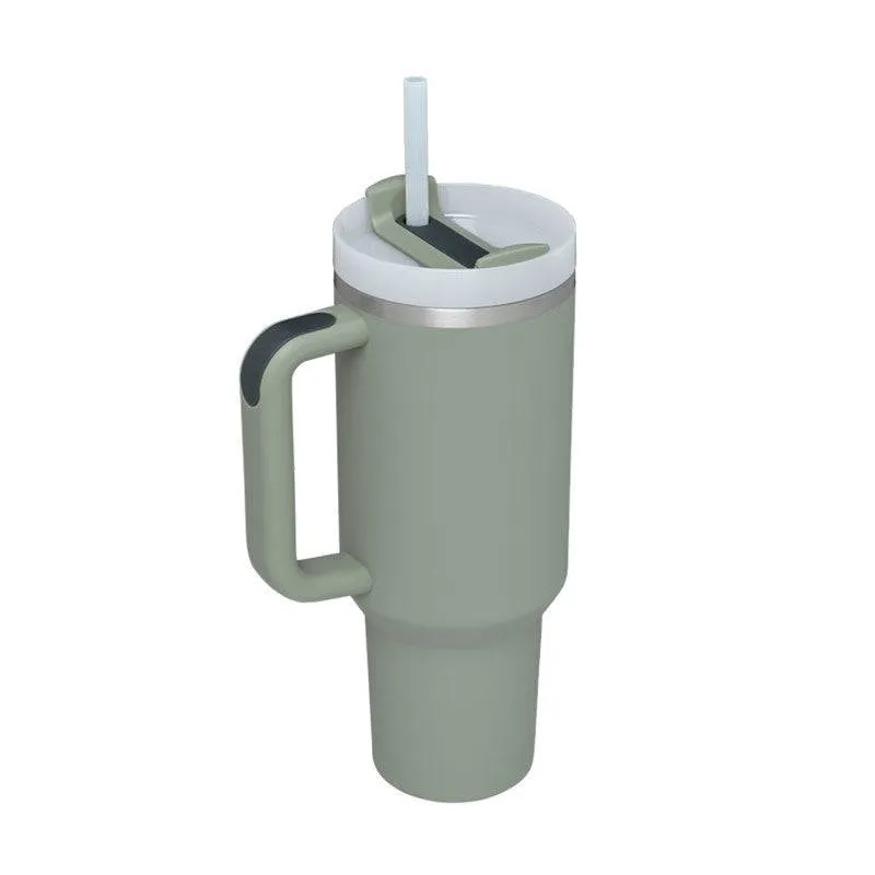 Thermal Mug 40oz Straw Coffee Insulation Cup With Handle BPA Free