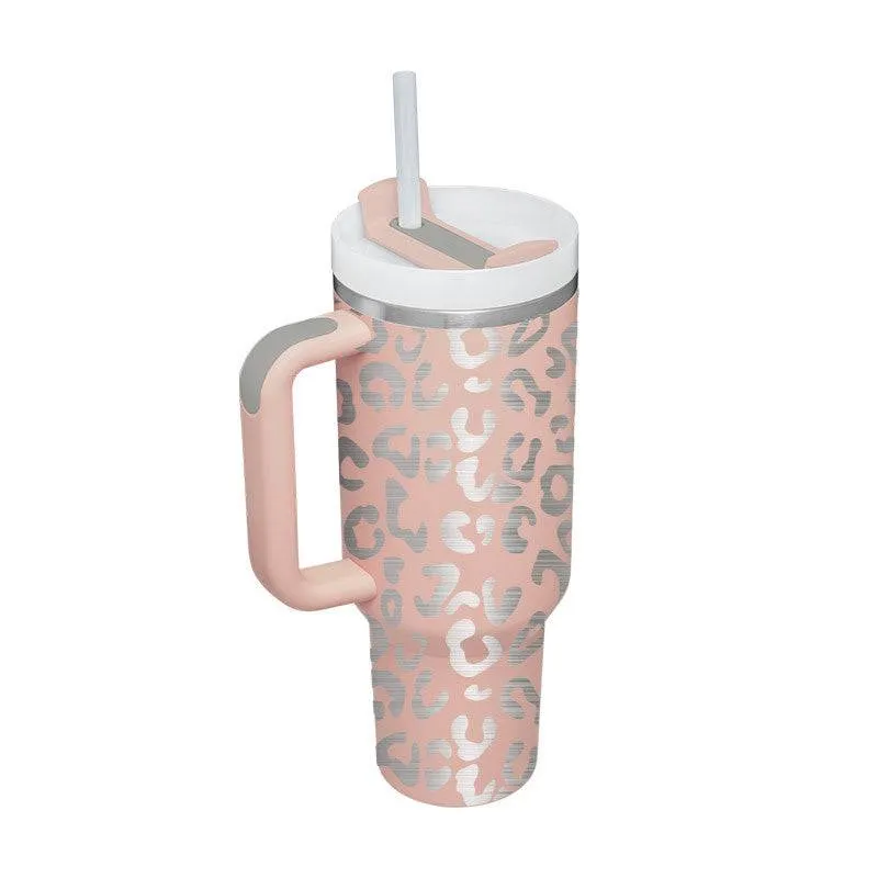 Thermal Mug 40oz Straw Coffee Insulation Cup With Handle BPA Free