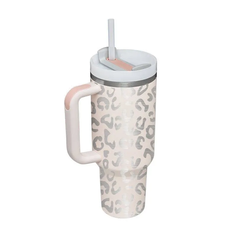 Thermal Mug 40oz Straw Coffee Insulation Cup With Handle BPA Free