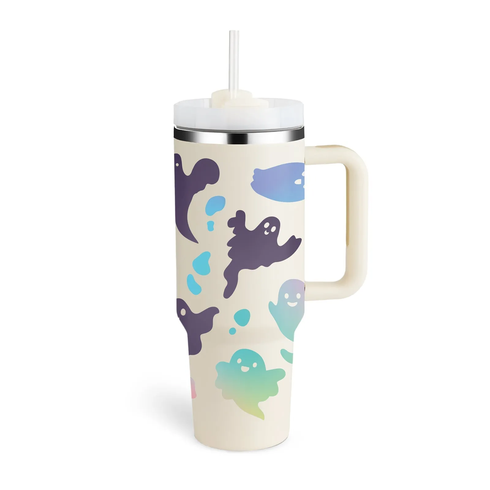 Thermal Mug 40oz Straw Coffee Insulation Cup With Handle BPA Free