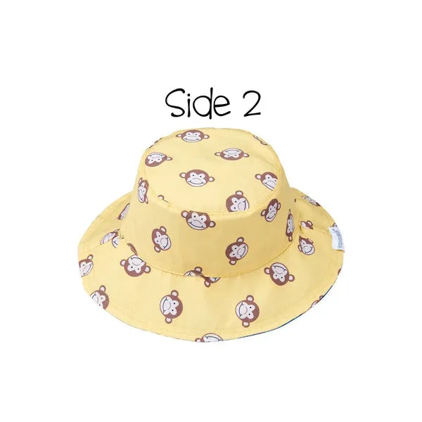 UPF50  Reversible Baby Sun Hat - Lion / Monkey