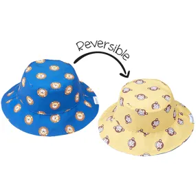 UPF50  Reversible Baby Sun Hat - Lion / Monkey