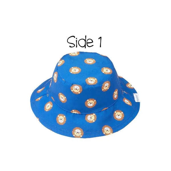 UPF50  Reversible Baby Sun Hat - Lion / Monkey