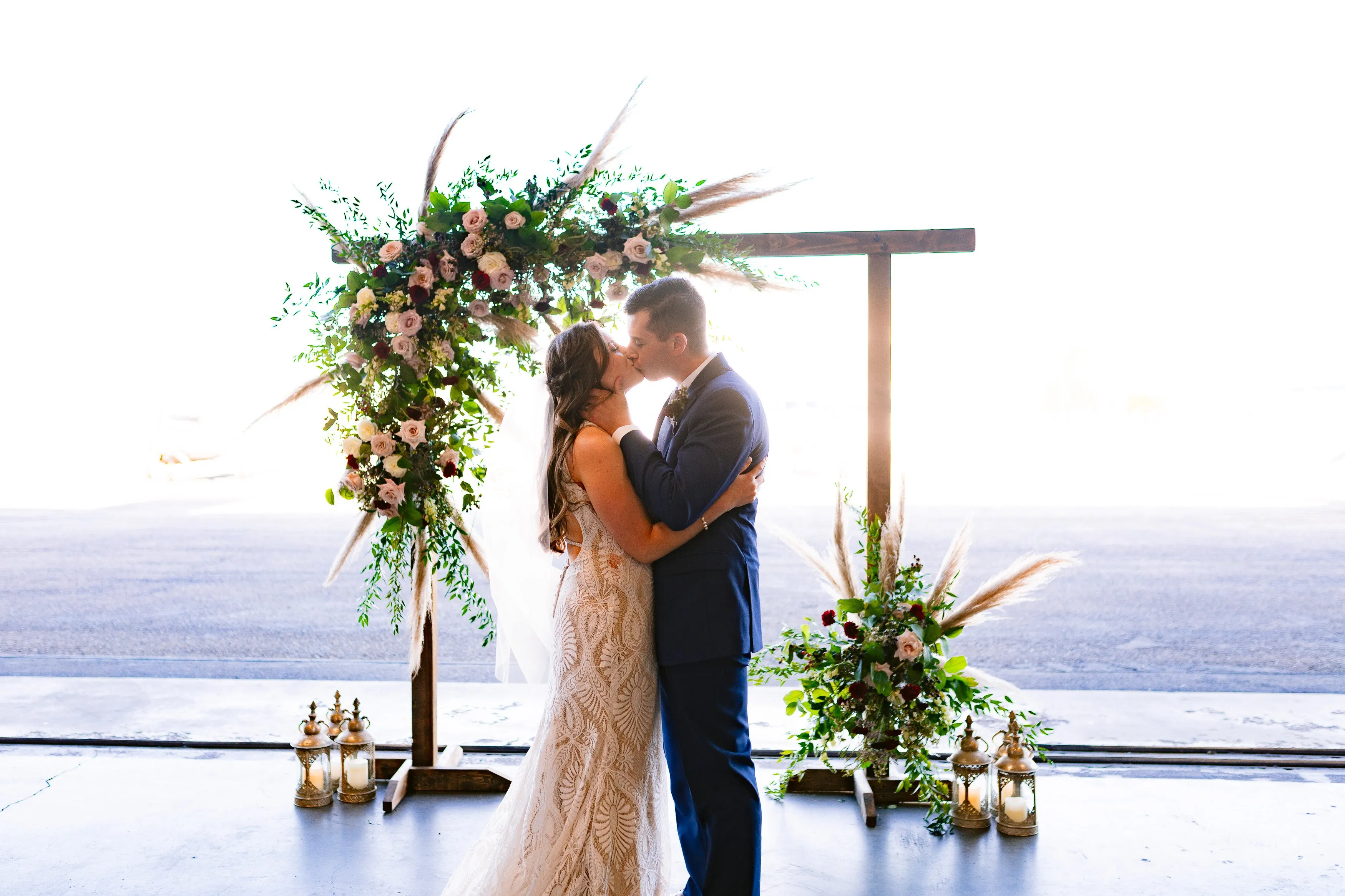 Vintage Burgundy and Blush Air Force Styled Wedding
