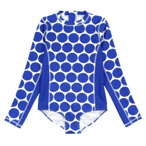 Women's Long Sleeve Surf Suit (One Piece Bodysuit) - "Oversized Dot”